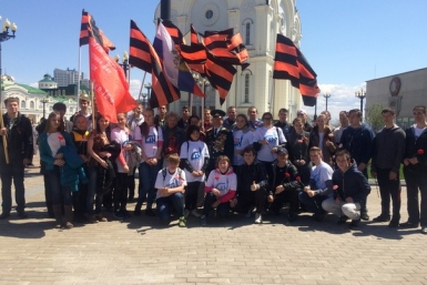 Борцы за ЗОЖ строили традиционный &quotПробег Победы&quot в Хабаровске Роман Федоров, корр. ИА AmurMedia